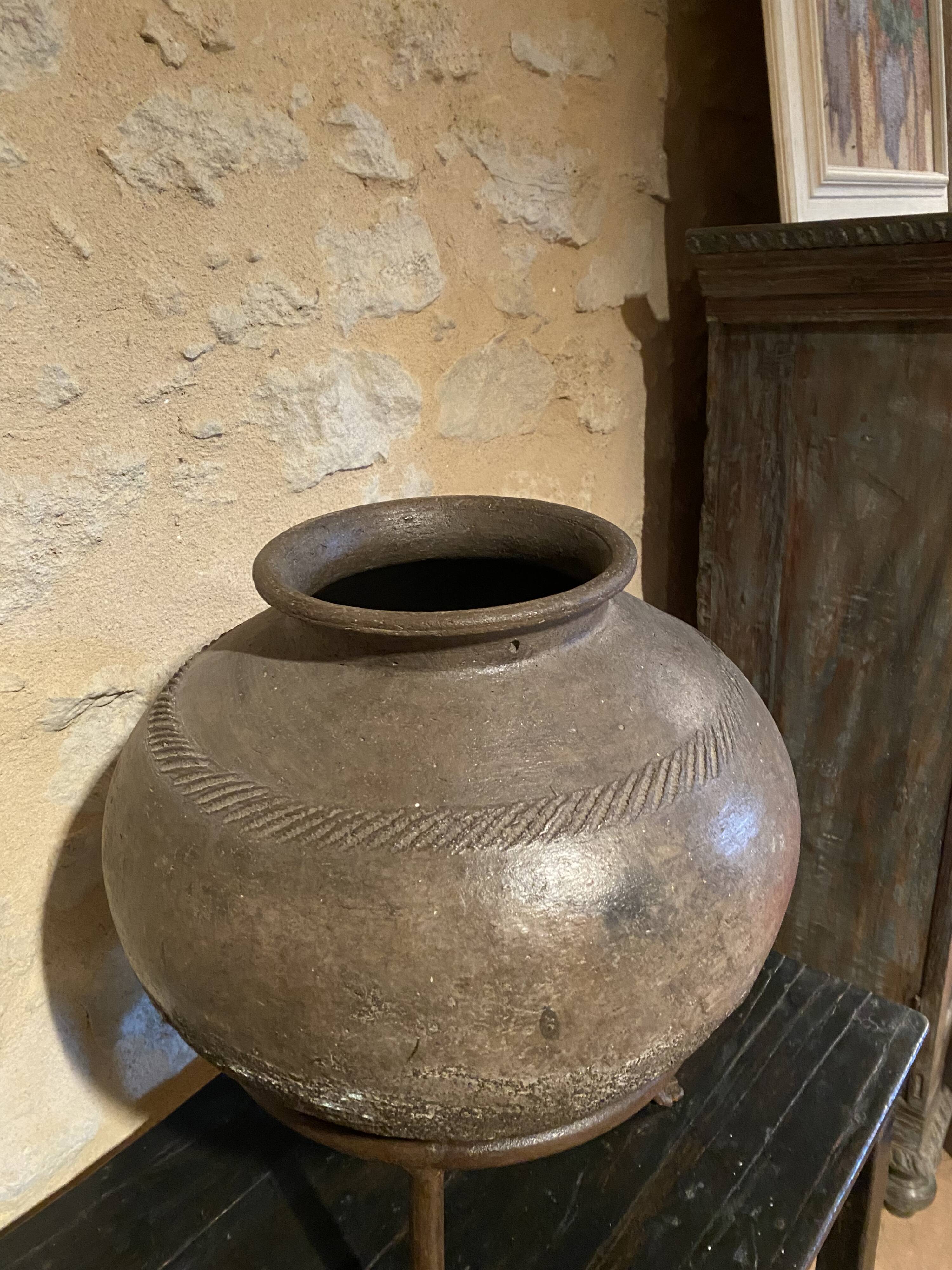 Old Indian terracotta jar