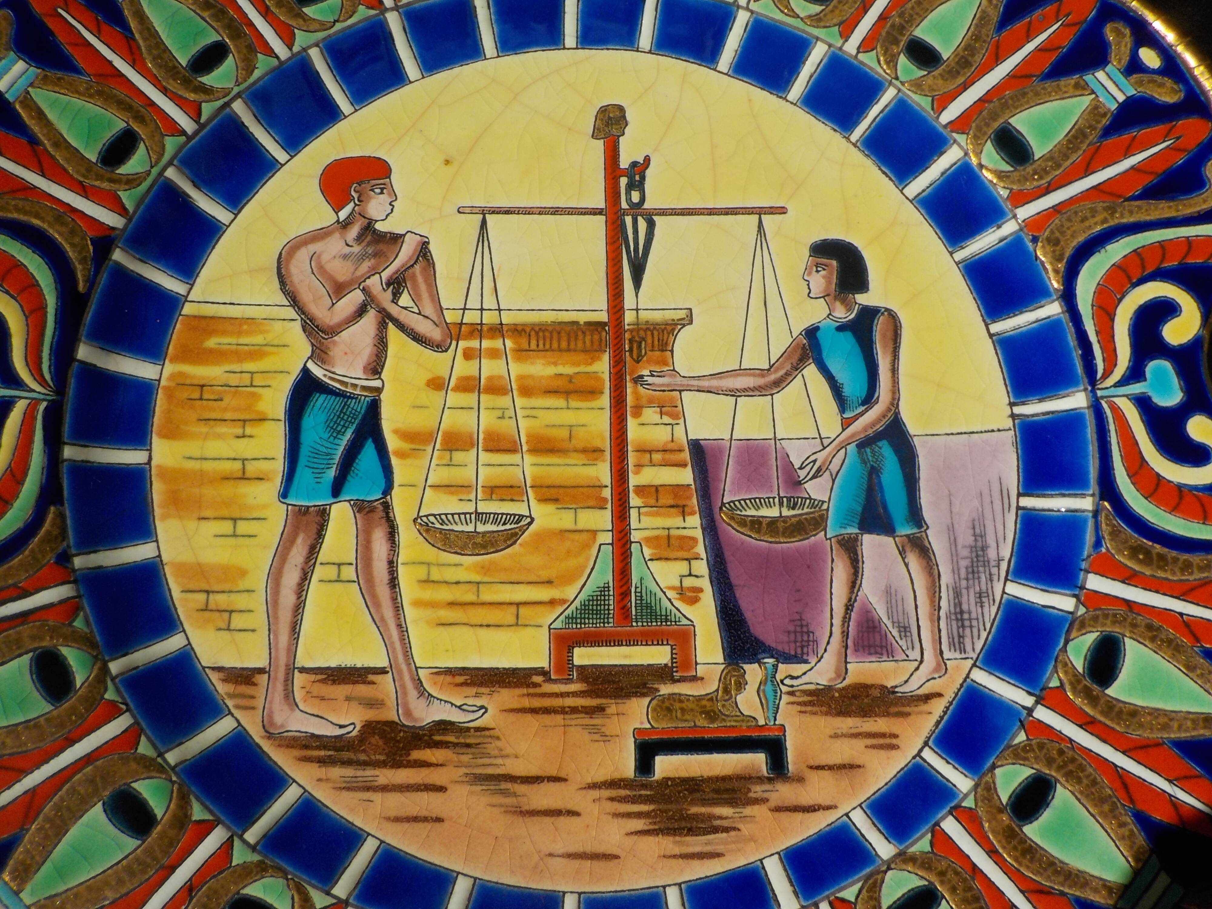 Plat emaux de Longwy pesage en Egypte