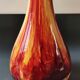 Large marbled glass vase, mouth blown. Signed La Rochère France. Height 33.5 cm