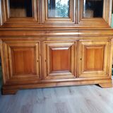 Vintage cherry bookcase with drawers and shelves