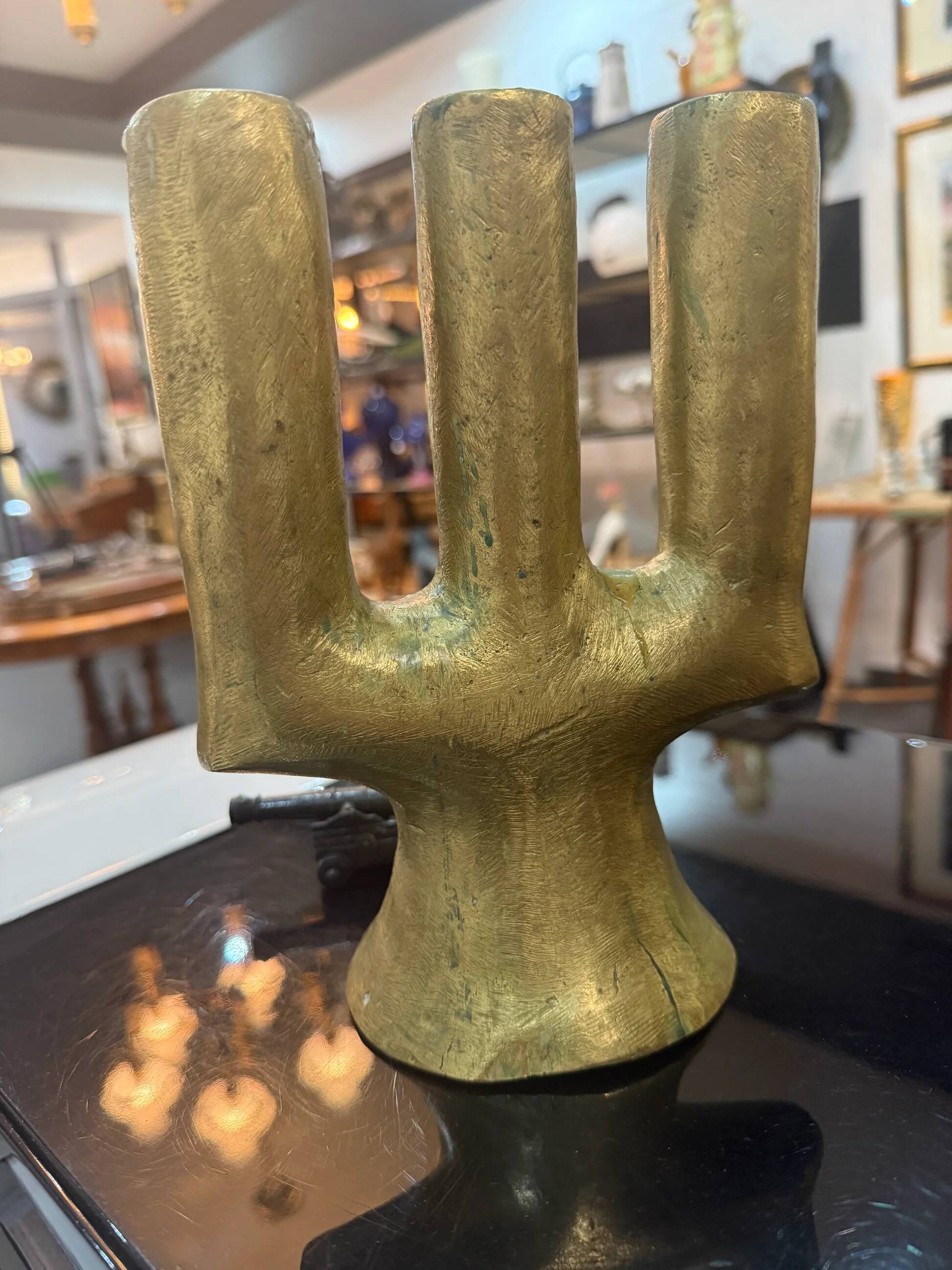 Artisanal chandelier in solid brass – Unique piece – Chad