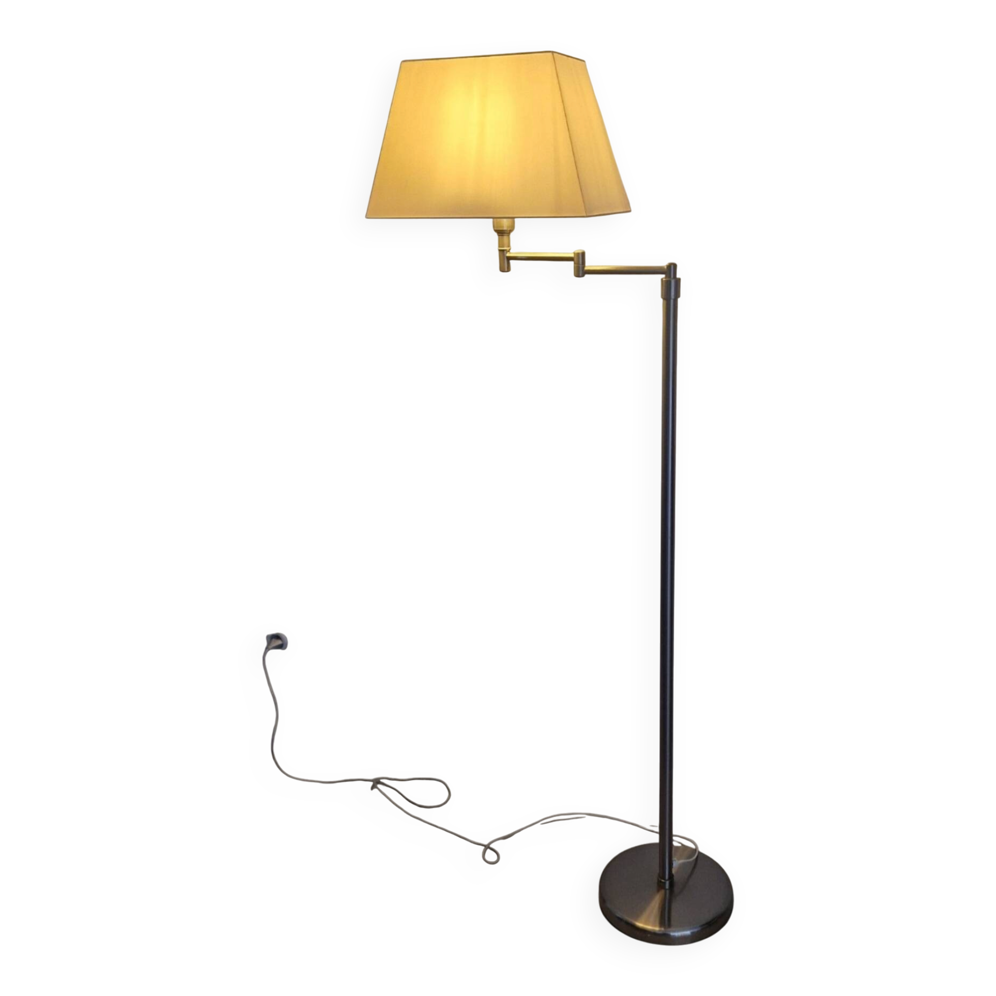 Lampadaire design aluminium brossé -Ligne moderniste années 90