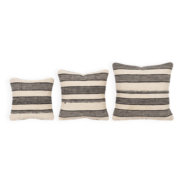 Set of 3 vintage kilim cushion covers 36x36 cm