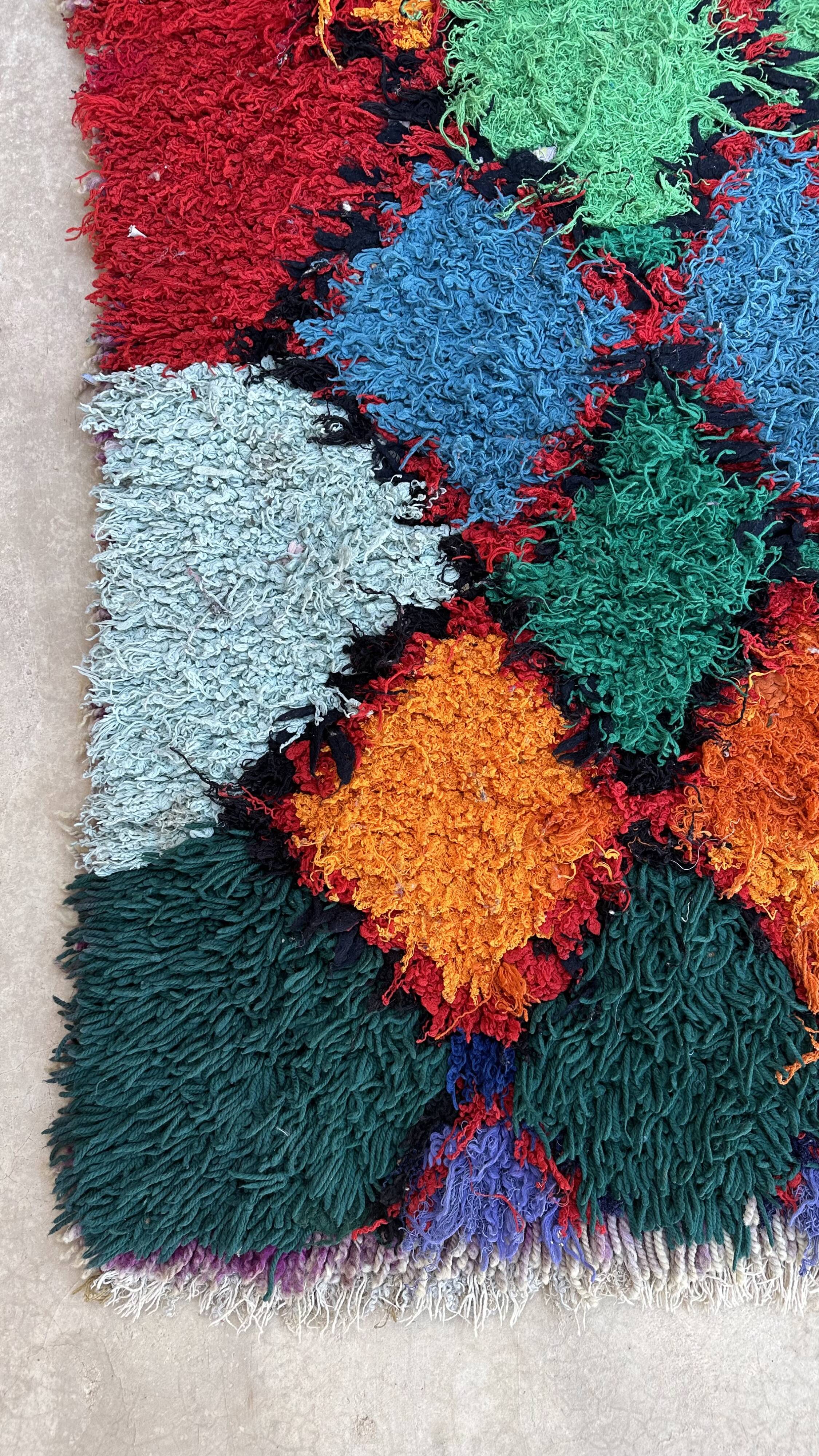 Moroccan carpet azilal colorful - 78 x 180 cm