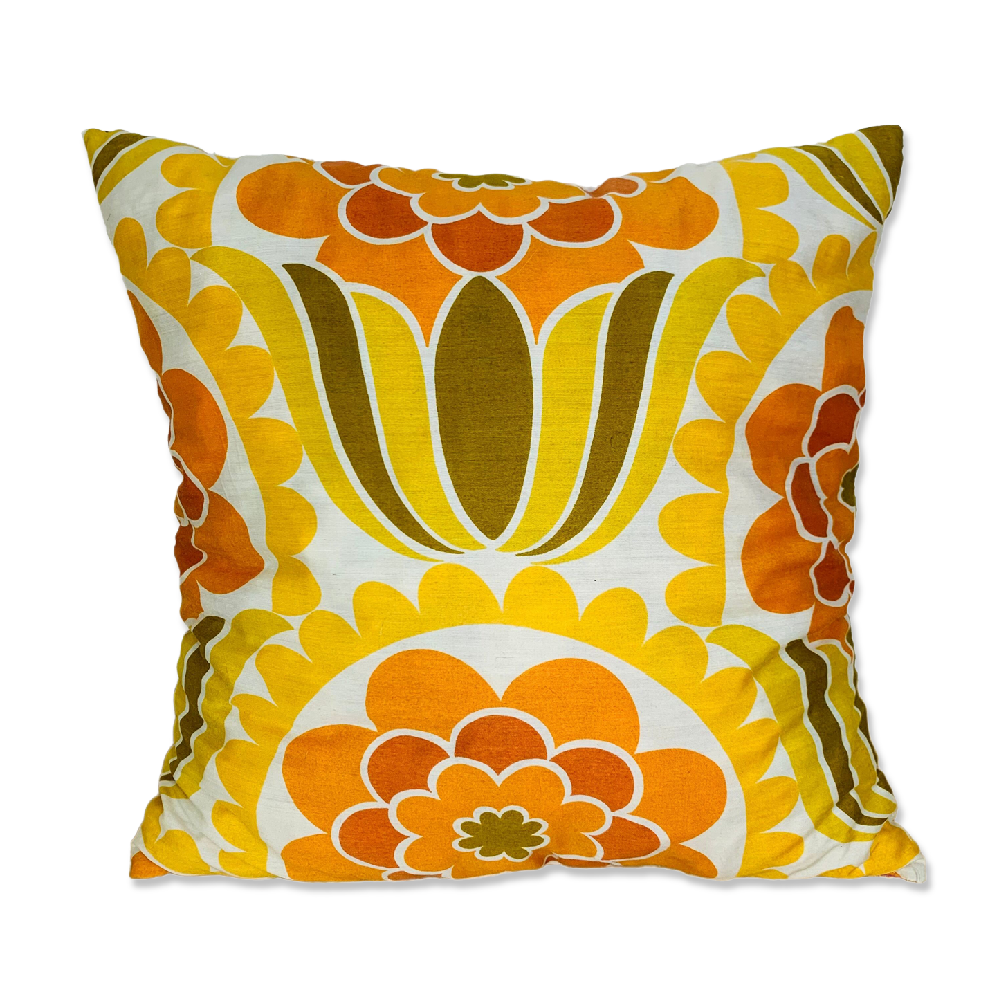 Vintage 70s flower cushion 37 x 37 cm
