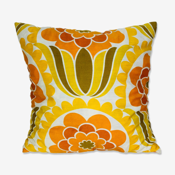 Vintage 70s flower cushion 37 x 37 cm