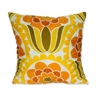 Vintage 70s flower cushion 37 x 37 cm