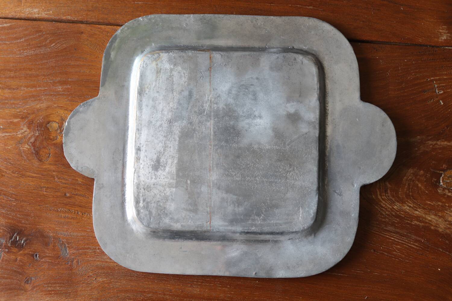 Vintage metal and ceramic tray