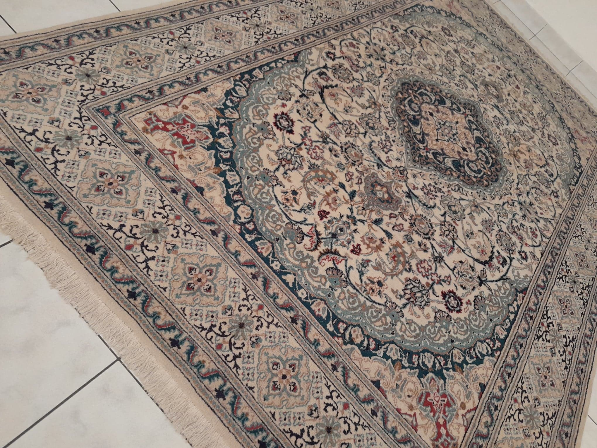 Handmade Persian Nain carpet 310x197cm