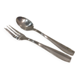 Silver-plated metal stew fork and spoon by Christofle silversmith Atlas