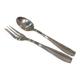Silver-plated metal stew fork and spoon by Christofle silversmith Atlas