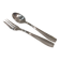 Silver-plated metal stew fork and spoon by Christofle silversmith Atlas
