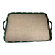 Tray in scoubidou and green and beige wood