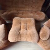 Velvet sofa and armchair set