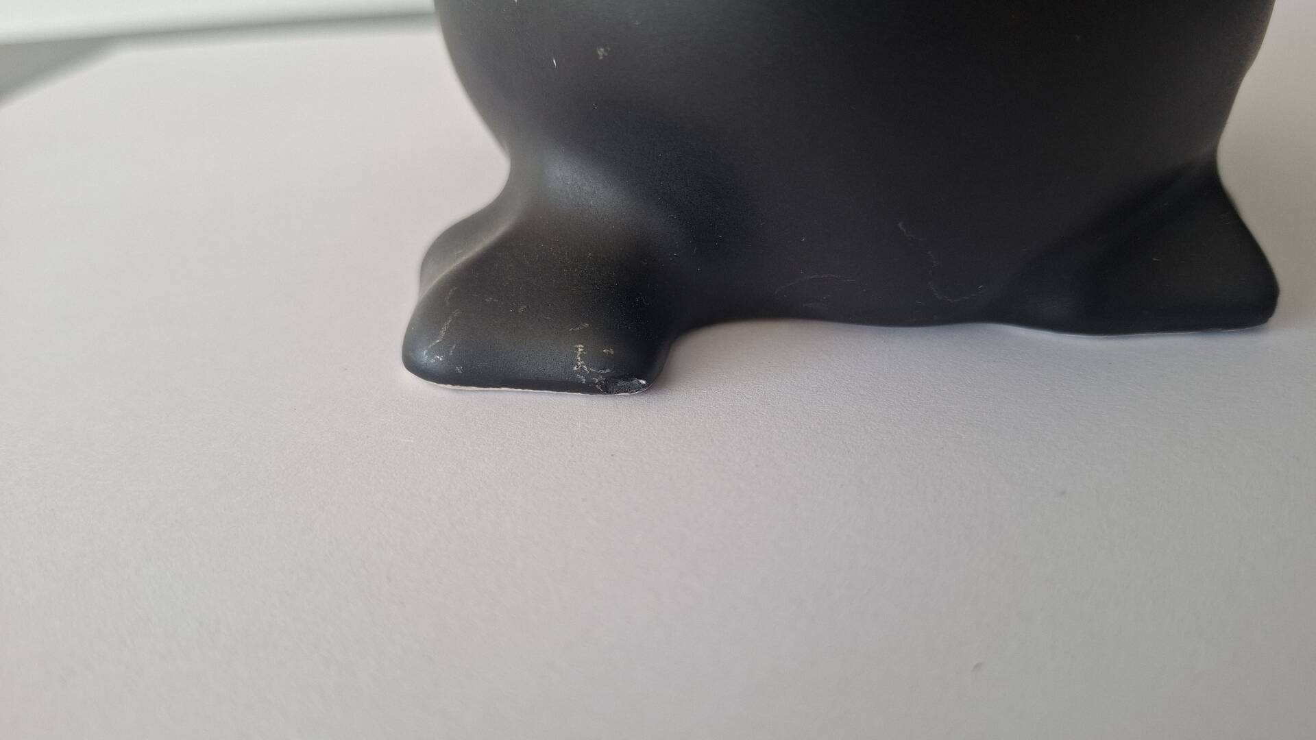 Pingouin En Céramique  Noir Vallauris André Baud