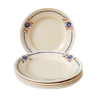 Cinq assiettes plates de Sarreggemines