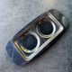 Vintage glass and chrome salt and pepper shaker set.