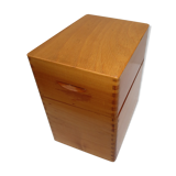 old mortised box in light varnished wood