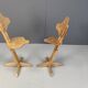 Pair of plywood ergonomical chairs by Rybo, 1970s