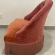 Vintage toad armchair in velvet old pink