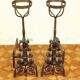 Pair of Art Deco wrought iron andirons