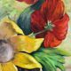 Large Table Bouquet of Flowers, Oil on Canvas, Signed Francine Dubo