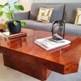 Elm burl coffee table, 70s