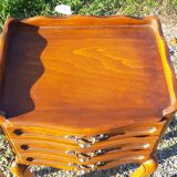 Pair of cherry bedside tables 3 drawers