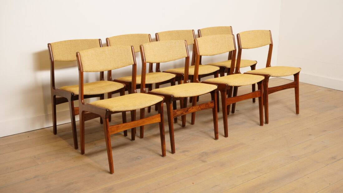 8 dining chairs | rosewood | reupholstered