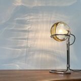 German table lamp from the mid-century space age, glass and chrome, 1960s.