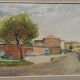 Guido hanset (1910-1992) watercolor on paper view of genoa ? 1968 signed