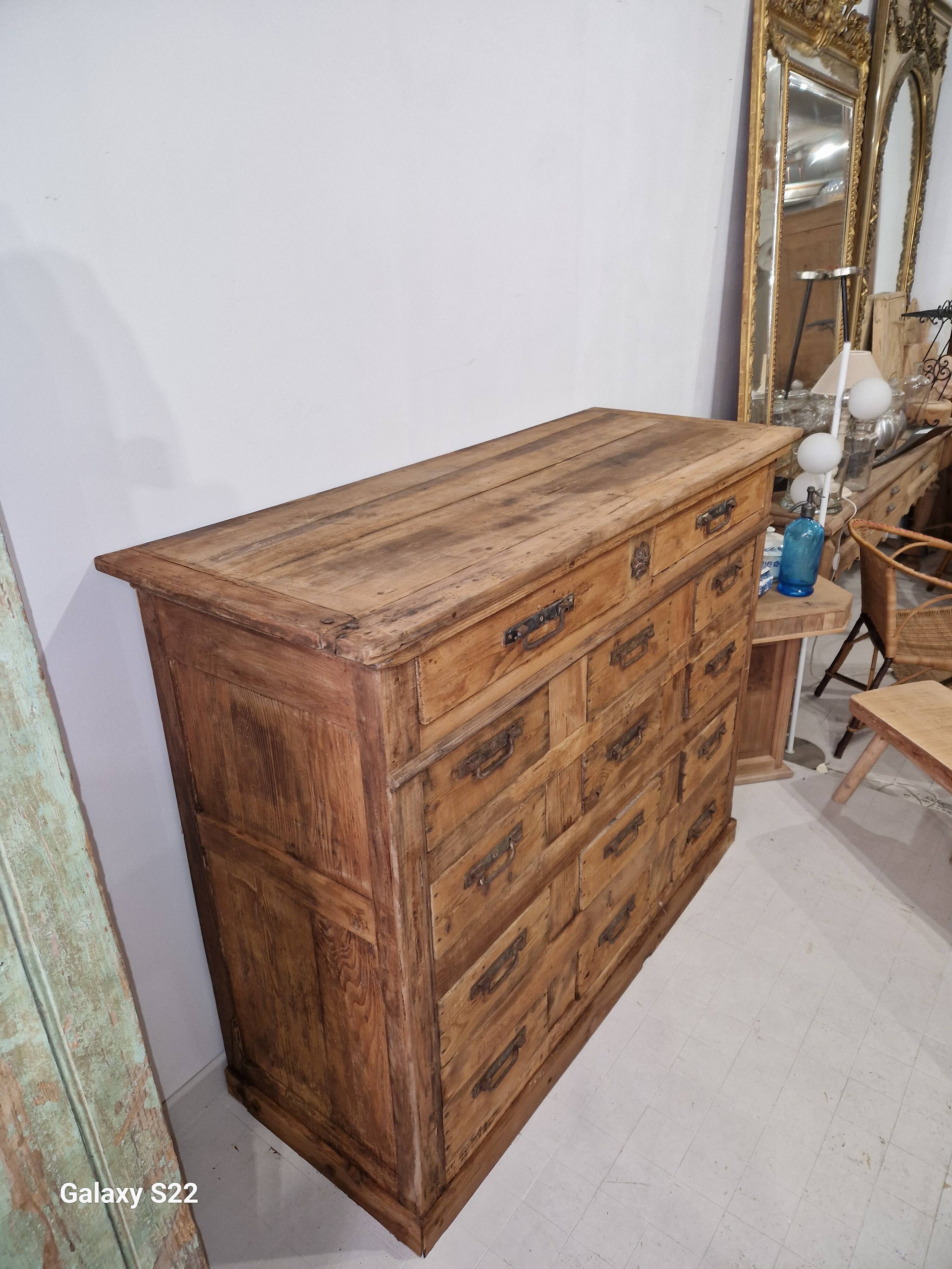 14-drawer wooden chest of drawers