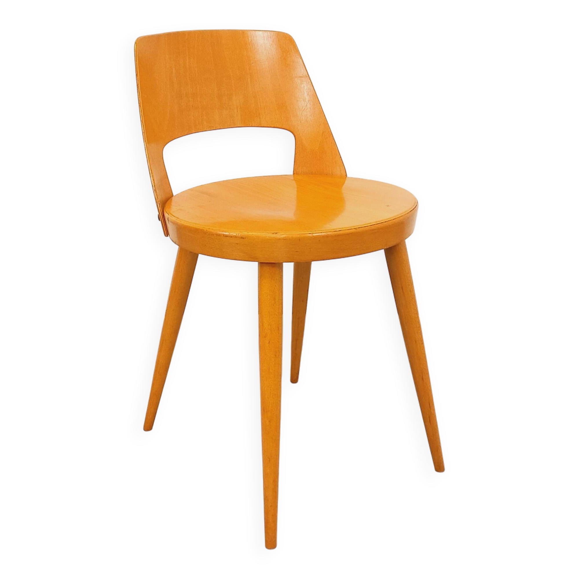 Chaise Mondor vintage de marque Baumann en bois des années 60