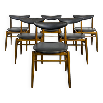 Set of 6 Scandinavian teak chairs