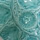 Turquoise barbotine oyster dish Gien France