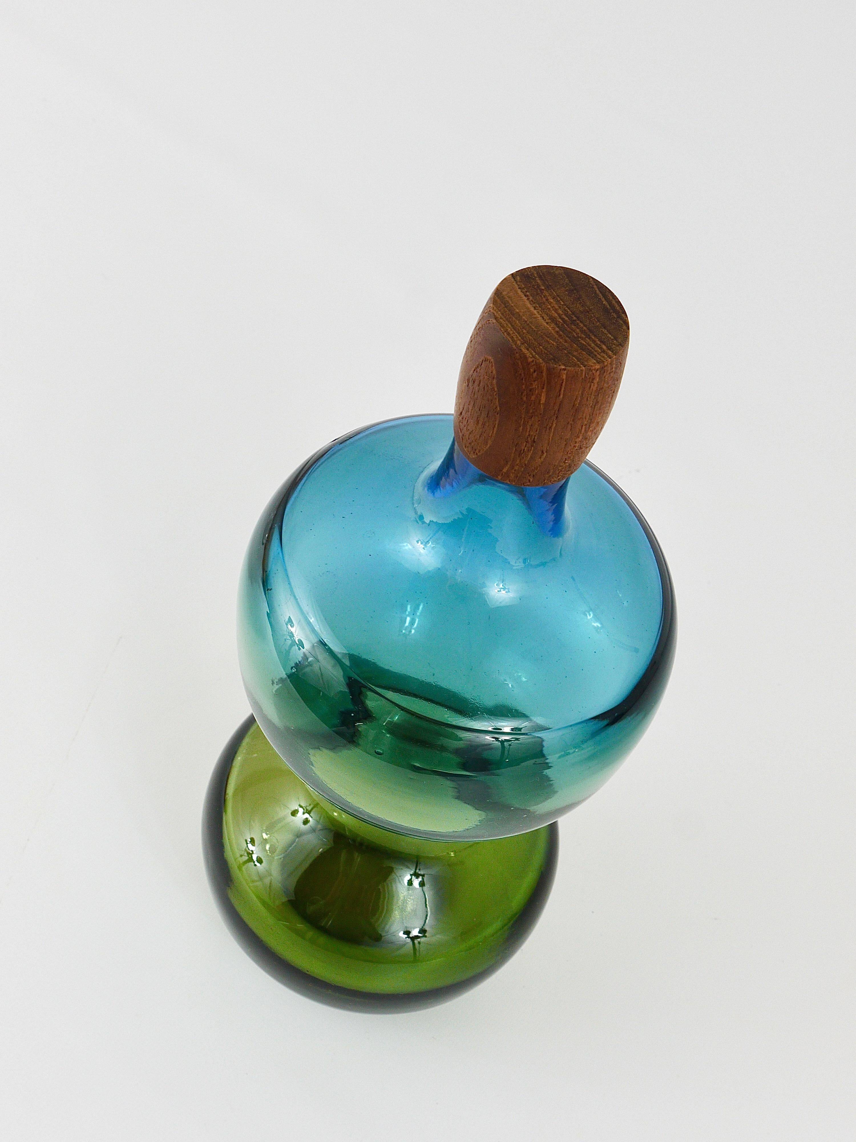 Carafe colorée Tropico en verre par Göran Wärff pour Pukeberg, Suède, 1960