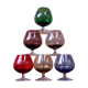 6 vintage coloured cognac glasses