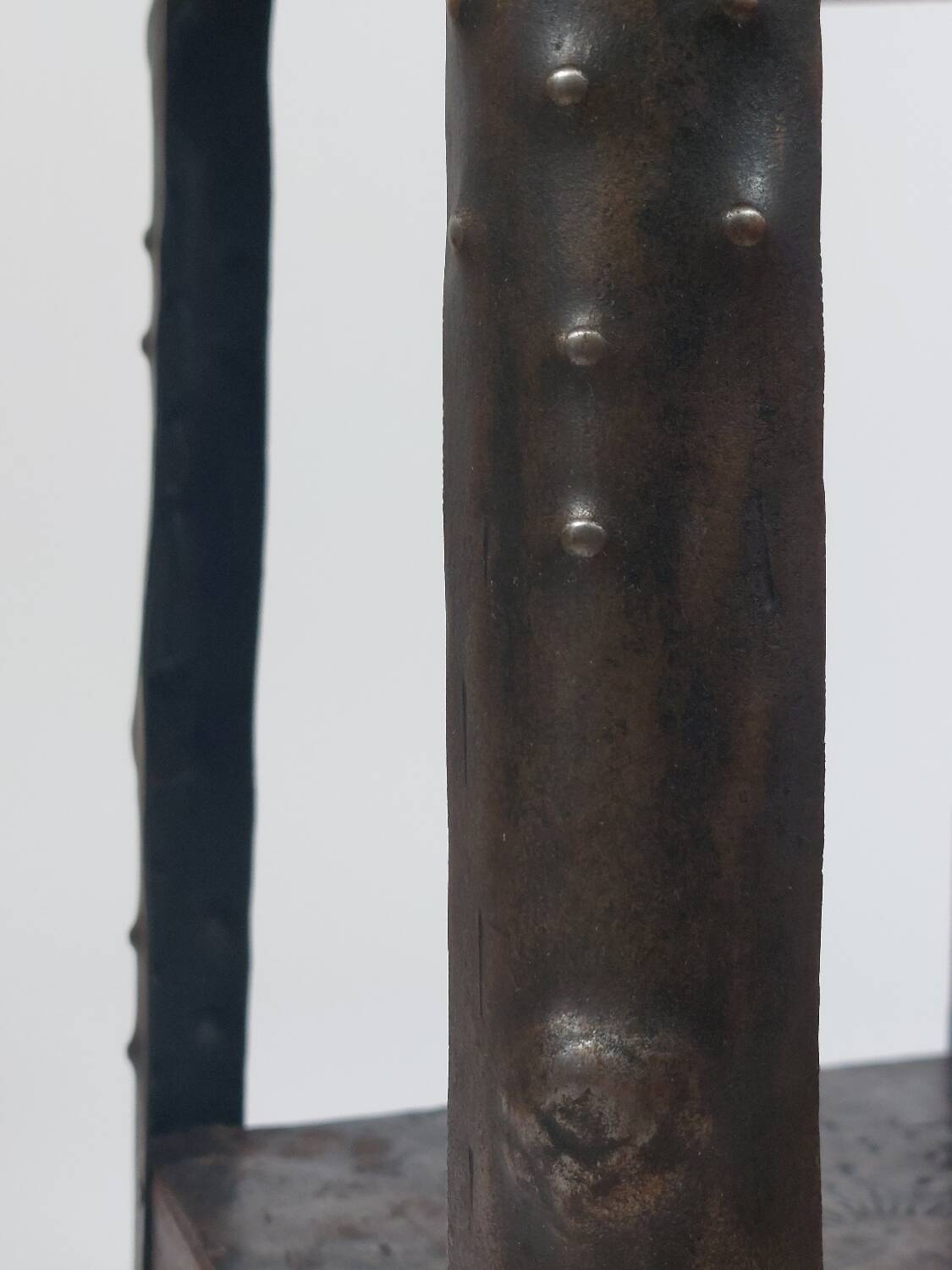 Antique Viennese side table handcrafted in wrought iron.