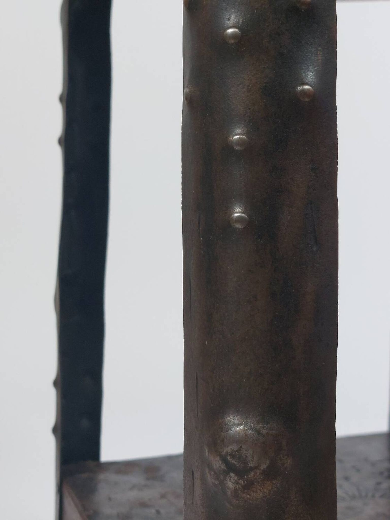 Antique Viennese side table handcrafted in wrought iron.