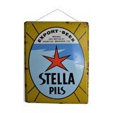 Stella Pils beer enamelled plate