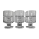 6 transparent cavalier cups thick vintage glass base 1970s