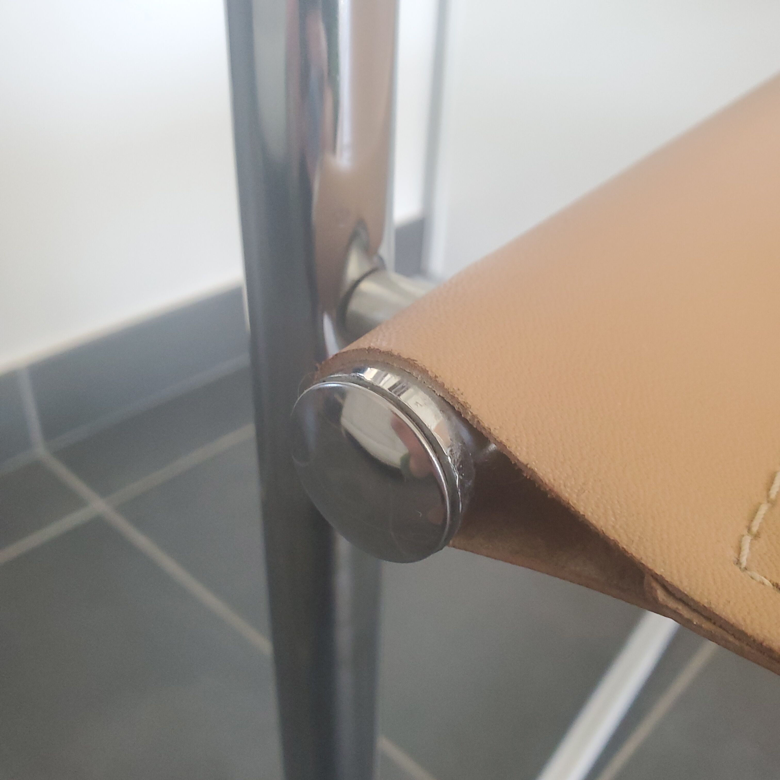 Beige leather armchair