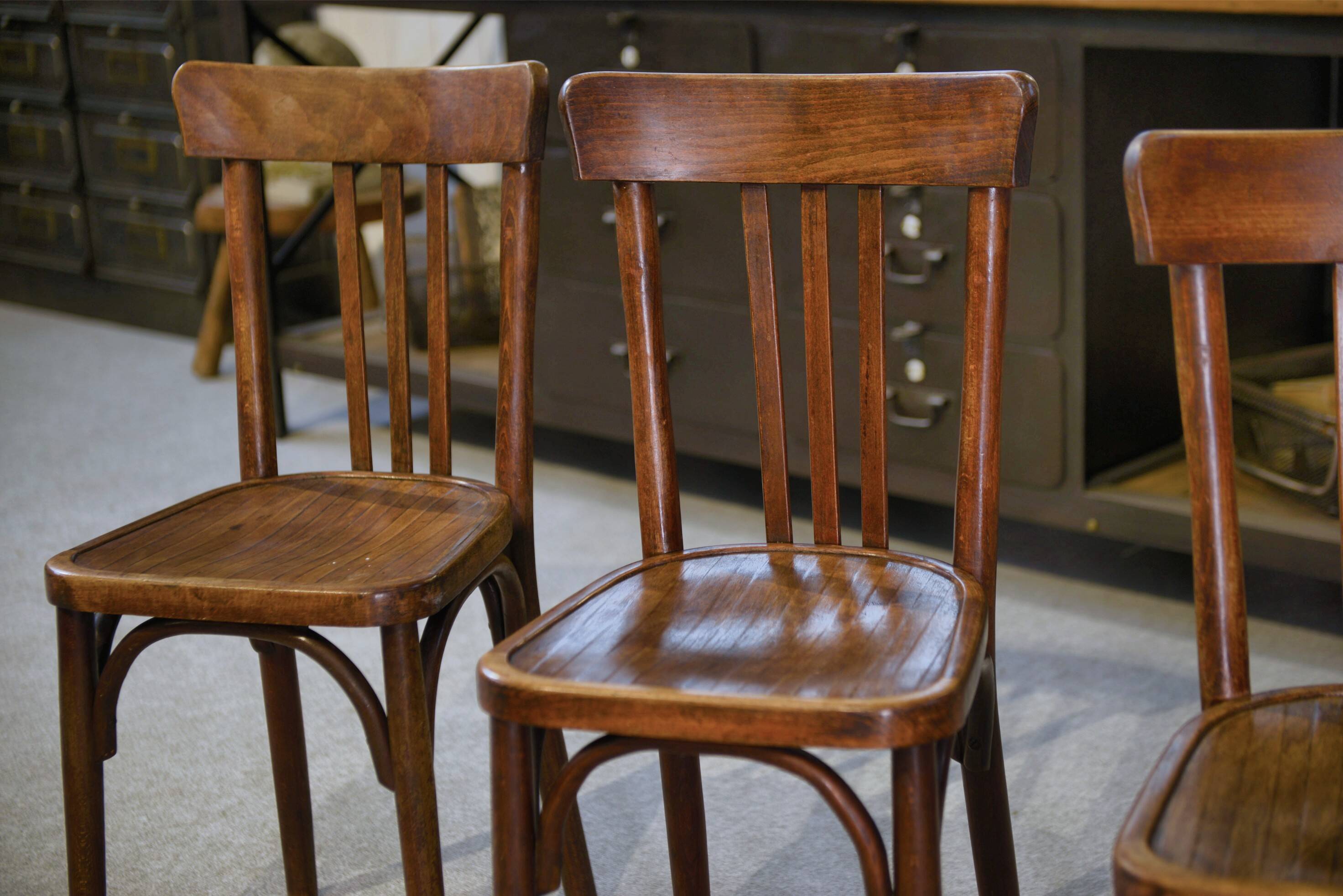Set of 4 Baumann bistro chairs from the 1930s.