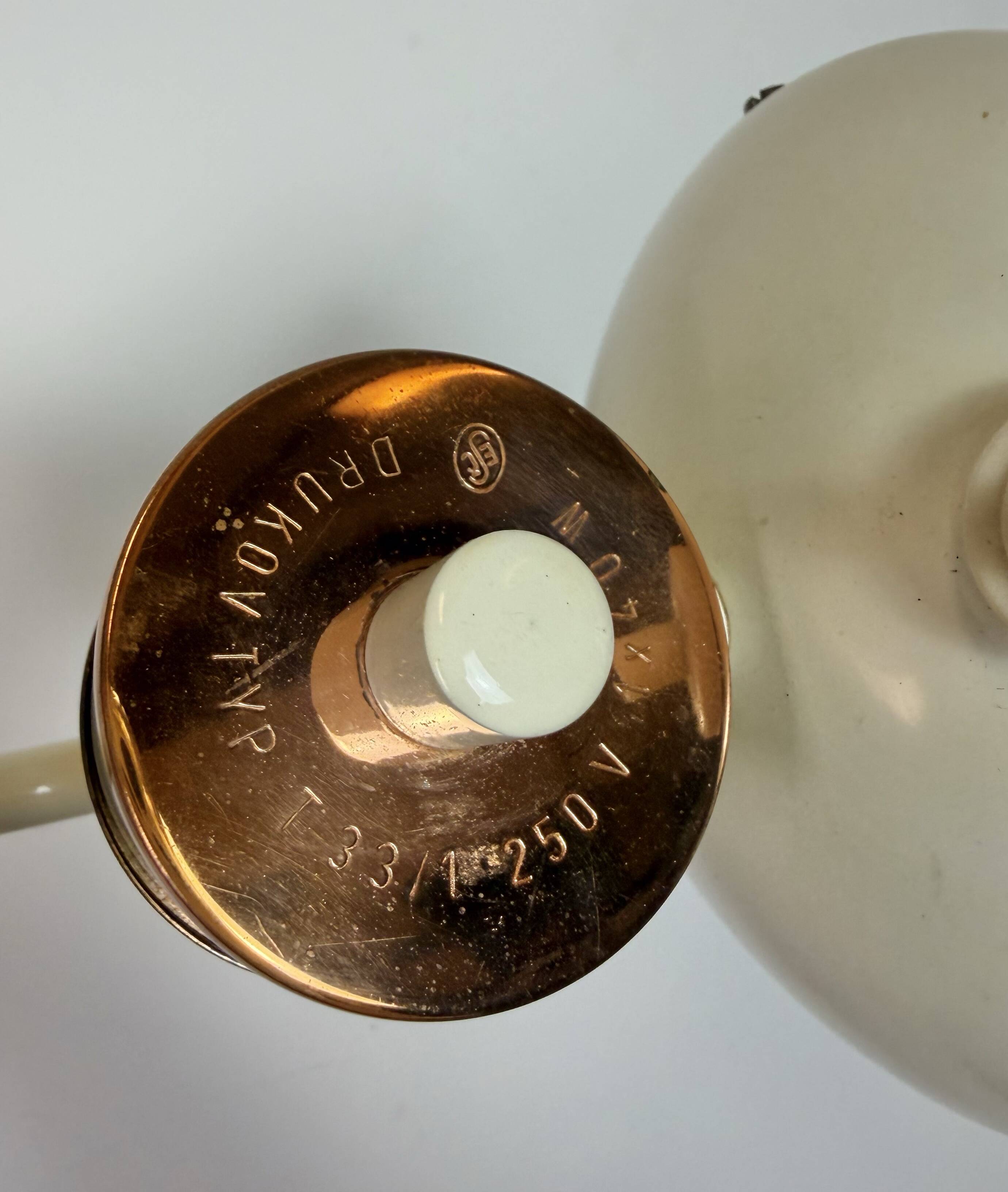 Vintage Wall Light with Milk Glass from Drukov, 1960s