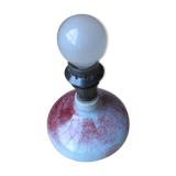 Pied de lampe en grès gris et lie-de-vin