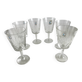 6 verres à pied vin en cristal