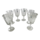 6 crystal wine stemmed glasses