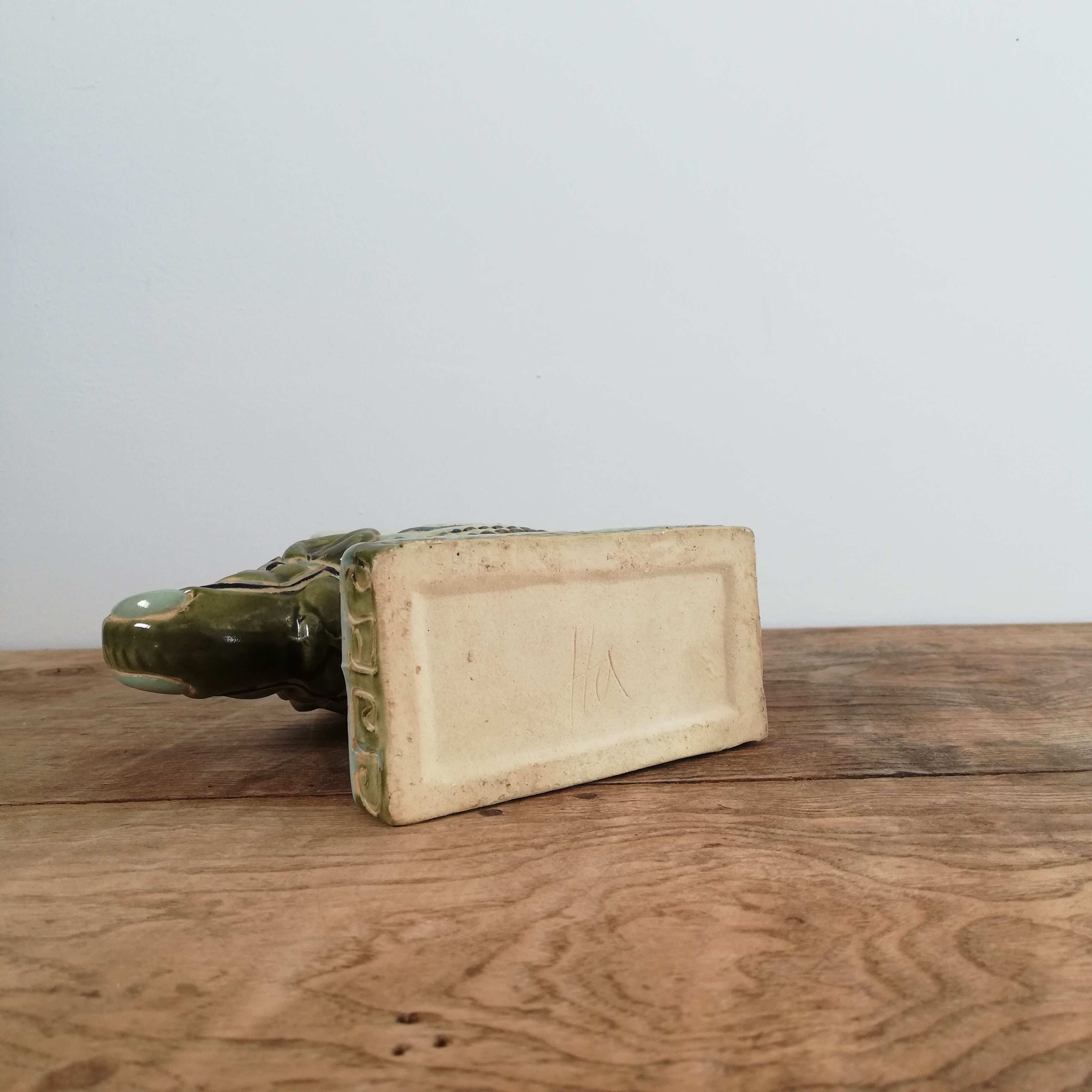 Ceramic elephant, green