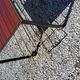 Coffee table from the 60s in black and gold metal tubes mahogany formica top