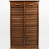 Antique double curtain cabinet in oak (internal drawers)